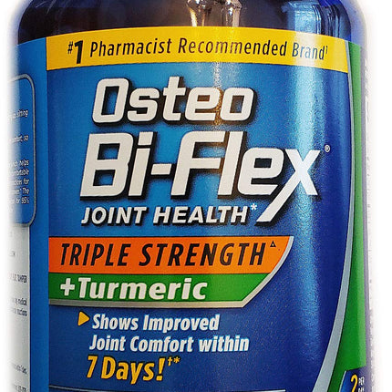 Osteo Bi-Flex, Triple Strength + Turmeric, 200 Tablets, with Glucosamine HCI and Turmeric Curcumin, Joint Supplement for Men and Women