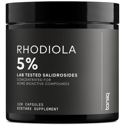 Toniiq Triple-Strength 600mg Rhodiola Rosea - 120 Capsules - 5% Salidroside Concentrated Extract - Highly Purified and Bioavailable