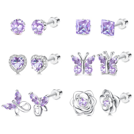 THUNARAZ Hypoallergenic Stud Earrings for Girls Women Birthstone Earrings