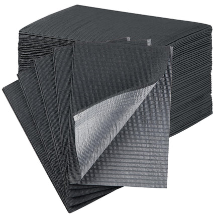 JMU Black Dental Bibs, 3-Ply Disposable Dental Bibs 50 Pack Tattoo Bib