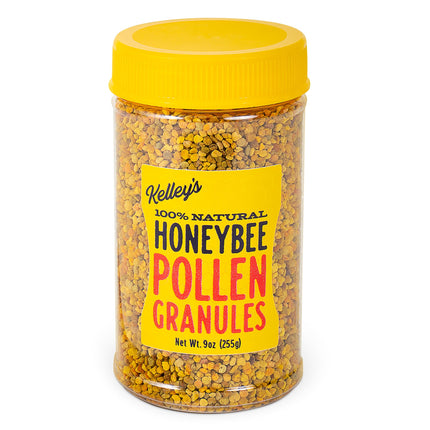 Kelley’s Bee Pollen, 9 oz – 100% Raw Bee Pollen Granules, GO TEXAN Certified – Naturally Preserved Vitamins, Enzymes, Amino Acids & Protein – Gluten Free, Non-GMO, Paleo & Keto Friendly