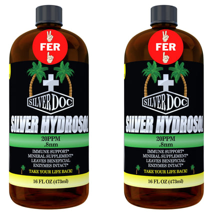 32 oz Total, Silver Doc Silver Hydrosol Mineral Supplement, Natural Alternative and Immune Support, Positively Charged 99% Bio-Available Colloidal Molecules Seek Out Unwanted Visitors