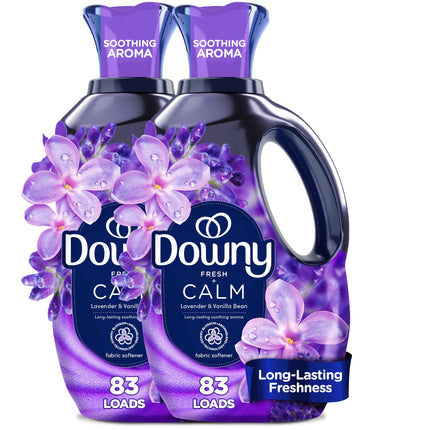 Downy Infusions CALM Liquid Fabric Softener, Soothing Lavender And Vanilla Bean, 56 Fl Oz, Fabric Conditioner For Softness And Scent, Pack of 2