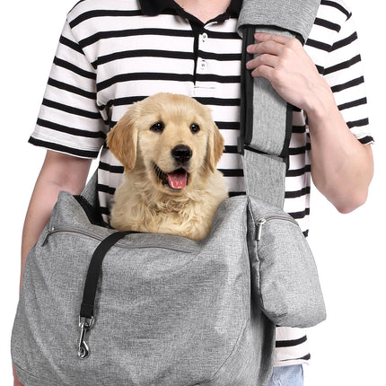 Ownpets Pet Sling Carrier, Fits 15 to 25lbs Extra-Large Dog/Cat Sling Carrier Reversible and Hands-Free Dog Bag with Adjustable Strap and Pocket Shoulder Pad for Outdoor Travel Hiking