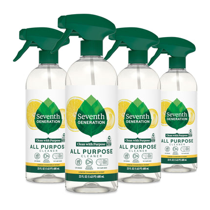 Seventh Generation All Purpose Cleaning Spray Surface Cleaner Lemon Chamomile scent Cuts Grease 23 oz, Pack of 4