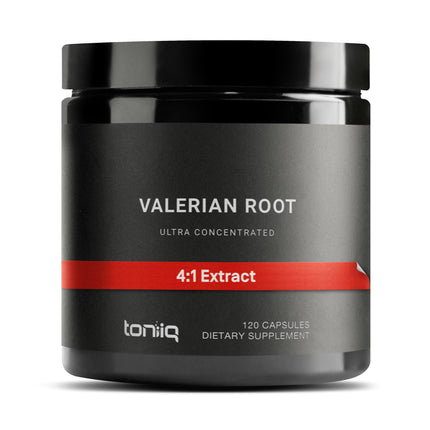 Toniiq Valerian Root Capsules - Ultra High Potency 4:1 Extract - Highly Concentrated - Third-Party Lab Tested - 120 Capsules