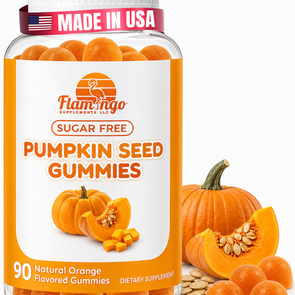 Pumpkin Seed Oil Gummies Sugar-Free Naturally Flavored- Pumpkin Seed Oil for Hair Growth, Bladder, Urinary Tract Support, Young Skin Supplement - Vegan, Halal Pumpkin Seed Extract- 90 Count