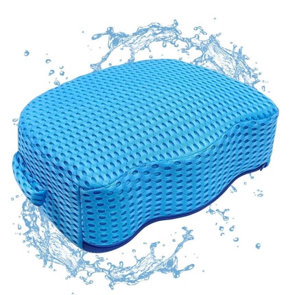Hot Tub Booster Seat for Adults, 5" Extra Thick Weighted Spa Cushion with 4+ lbs Core, No Floating Quick Sink Design, 3D Air Mesh, Non-Slip Seat Riser for Jacuzzi & Bathtub (Blue)