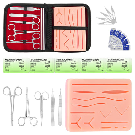Spectabilis Suture Practice Kit with 240g Silicone Training Pad, Reusable Stitching Practice Set with Training Tools, 14 Practice Patterns, Educational Simulation Use Only