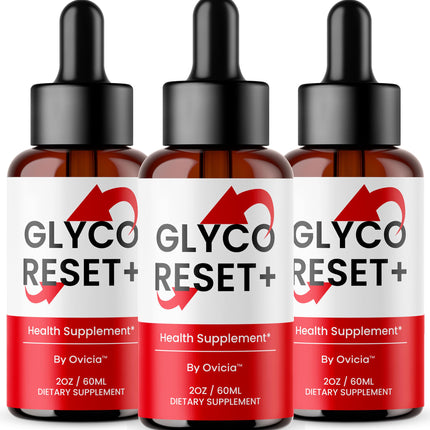(3 Pack) Glyco Reset Drops - Official GlycoReset Oral Liquid Drop Advanced Premium Formula Support Maximum Strength, Natural Ingredients Vitamins for Overall Health & Wellness, 3 Bottles for 3 Months