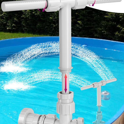 2026 Dual Spray Pool Fountain, 2-in-1 Retractable Height 360° Adjustable Waterfall Sprinkler Fountain, High-Pressure Pool Spray Fountain for Swimming Pool Spa Cooling, Grey