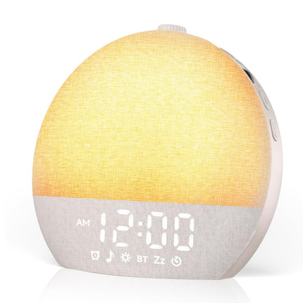 Geuuap Sunrise Alarm Clock White Noise Machine with Bluetooth Speaker,Khaki
