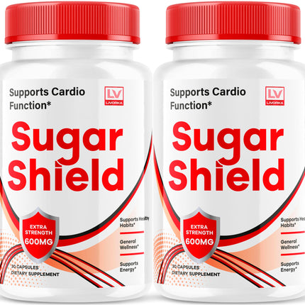 (2 Pack) Sugar Shield, Sugar Shield Blood Support, Sugar Shield Pills, Sugar Shield Capsules, Sugar Shield All Natural, SugarShield, Sugar Shield Advanced Formula, Sugar Shield Reviews, 60 Capsules