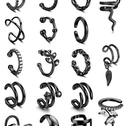HAIAISO 18 Pcs Ear Cuffs Non Piercing for Women