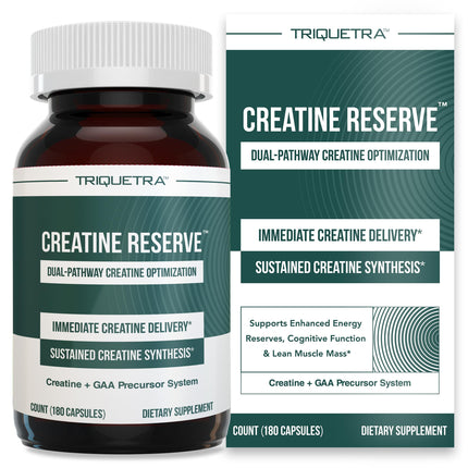 Creatine Reserve™ - Creatine Monohydrate Plus GAA for Mind, Muscle & Energy Support - Dual Pathway Delivery Creatine Supplement for Women & Men - Active B Vitamins & Taurine, Non-GMO (1 month supply)