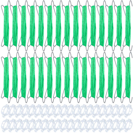 HFXXAD 70Pcs Tomato Hooks with String, Tomato Support Hooks, Tomato Holder Hooks & Plant Support Clips with 33.3ft Twine to Prevent Tomatoes from Pinching or Falling Off