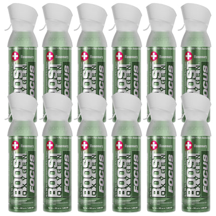 Boost Oxygen Medium Focus Rosemary Aroma 5L Canister | Respiratory Support for Aerobic Recovery, Altitude, Performance & Health (12 Pack)