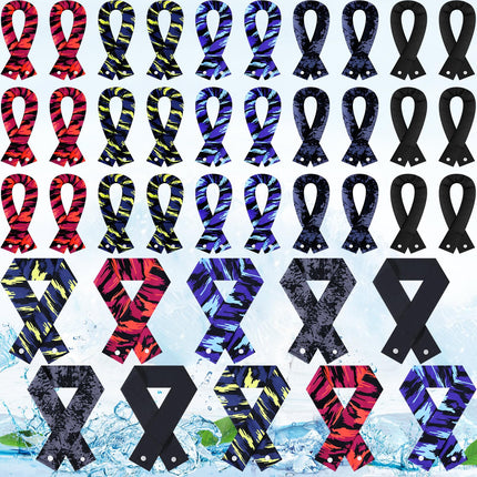 Tarpop 30 Pieces Cooling Neck Wraps Bulk Camo Ice Cooling Bandana Reusable Cooler Scarf Tube for Hot Weather Outdoor Fishing Running