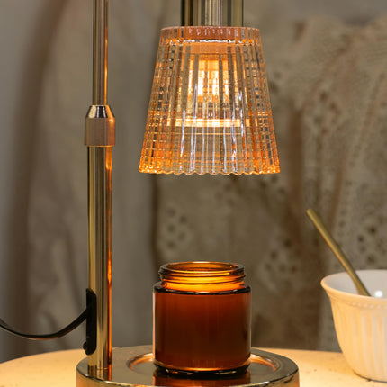 Gold Candle Warmer Lamp with 24h Cycle Timer, Dimmable Wax Melt Warmer