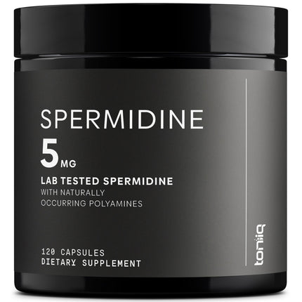 Toniiq Ultra Concentrated 500mg Spermidine Supplements for Men and Women - Non-Synthetic Spermidine Standardized to No Less Than 1% - 5mg per Serving Rice Germ Extract