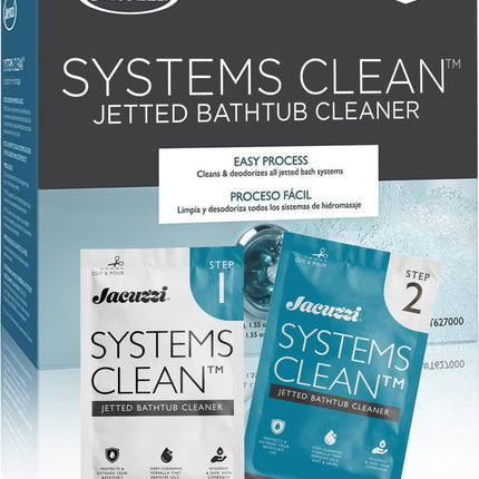 Jacuzzi Systems Cleaner – 2-Step Jetted Bathtub Cleaning Solution, 5-Pack Per Step – Effective Bathtub Cleaner for Jets, Deep Cleaning Formula for a Clean and Clear Jetted Bath Experience
