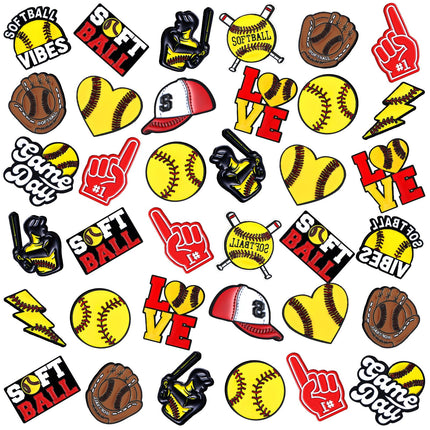 Knitgrip 60 Sport Trading Enamel Pins Bulk, Lapel Pin, 12 Style, Softball