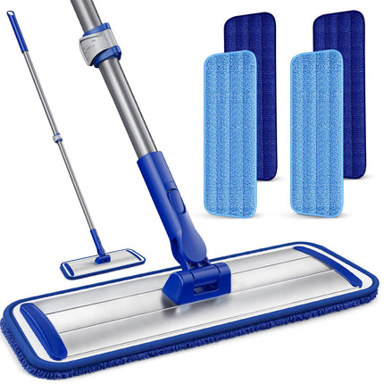 Microfiber Flat Mop for Hardwood Floors Cleaning with 55" Adjustable Handle