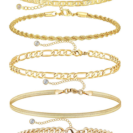 DEARMAY 14K Gold Plated Anklets Waterproof
