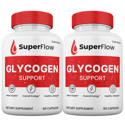 Gold Nutra (2 Pack) Super Flow Blood Support Capsules, SuperFlow Glycogen Pills All Natural Supplement, 2-Month Supply.