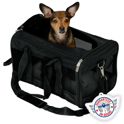 Sherpa Original Deluxe Travel Pet Carrier, Airline Approved & Guaranteed On Board - Black, Medium