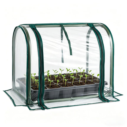 Mini Indoor Greenhouse Tabletop Garden Nursery Plant Cover Tent Humidity Domes for Home Gardening Germination and Seedling Propagation - 23x12x16.5 Inches