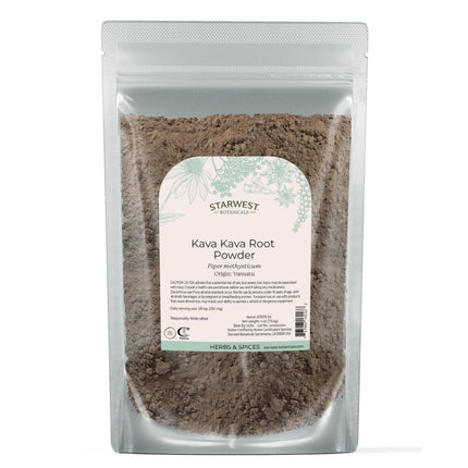 Starwest Botanicals Kava Kava Root Powder - Dried Herb for Tea & Beverages, Natural Piper Methysticum, Wildcrafted, Finely Ground, Certified Kosher - 4 oz Pouch