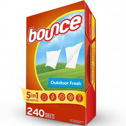 Bounce Fabric Softener Sheets, Outdoor Fresh Scent, 240 Count
