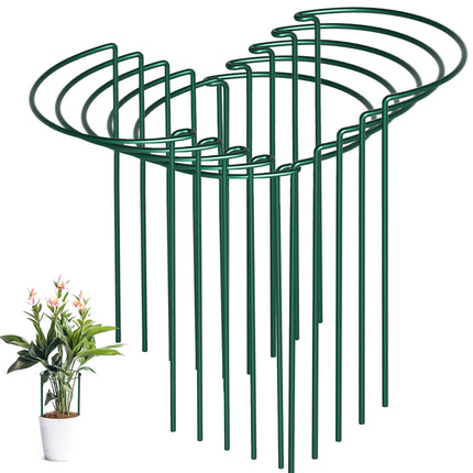 SORANGEUN 10 Pack Peony Cages and Supports, 10" (W) x 16"(H) Plant Support, Heavy-Duty Metal Plant Support Stakes, Plant Stakes for Outdoor & Indoor Plants, Perfect for Flowers and Vegetable