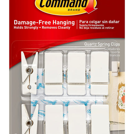 Command Spring Clips, Plastic, Quartz, (17089Q-8ES), Great for Dorm Décor, 8