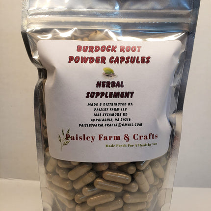 Burdock Root Capsules 300 Ct - Herbal Supplement - Made Fresh On Demand!
