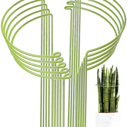 10-Pack Plant Support Stakes, Heavy Duty Steel Plant Stakes as Monstera Plant Support & Peony Cages, Metal Garden Stakes for Indoor Outdoor Plants, Snake Plant & Vine Support, 10" W x 15.8" H