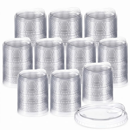 Acellegic 1000 Pcs Strawless Sip Lids Clear for 12-24oz,Transparent,98mm