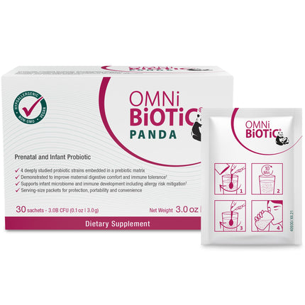OMNi BiOTiC Panda - Probiotic for Mom and Baby - Prenatal and Infant Probiotic – Gut Health & Immune System Support – Vegan and Hypoallergenic - Non-GMO (1 Pack)