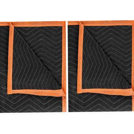 Large Moving Blankets 80 * 72in Heavy Duty Packing Blankets for Furniture Moving Shipping Wrapping Quilted Furniture Pads for Moving, Padded Mover Blankets (Black) 2pack