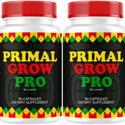 (2 Pack) Primal Grow Pro for Men - Official Primal Grow Pro Advanced Formula Premium Supplement Pills for Men - Maximum Strength, Natural Support Overall Health & Wellness, 120 Capsules for 2 Months