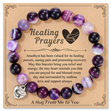 Inspirational Get Well Gift for Women After Surgery Healing Purple Bracelet