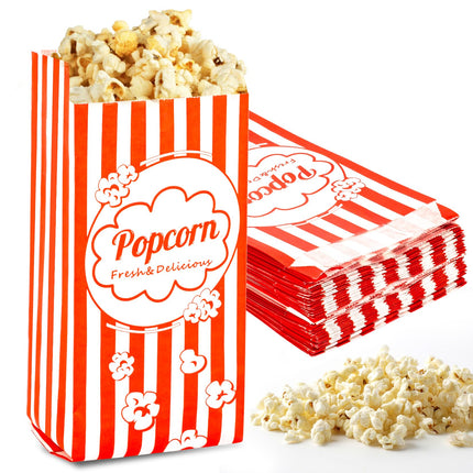 MAQIHAN 100pcs Popcorn Bags 1oz - Small Disposable Paper Bags for Popcorn