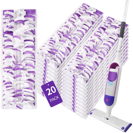 ZHAYAO 20 Pack Disposable Power Mop Pads for Swiffer Power Mop Pads, Compatible with Swiffer Power Mop Refills, Unscented Spray Replacement Floor Cleaning Refills for urface/Hardwood Floor Cleaning