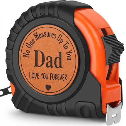 Dad Gifts from Daughter Son Wife, Best Dad Ever Gift Birthday Gift for Dad Christmas Stocking Stuffer Useful Gifts for New Dads Daddy Father in Law Genuine Leather Engraved 25 FT Tape Measure Tool