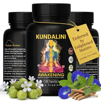 KUNDALINI AWAKENING Herbal Supplement – Ayurvedic Herbal Blend with Ashwagandha, Bacopa, Tulsi, and Haritaki – Supports Spiritual Growth, Chakra activation, Meditation, & Higher Consciousness.