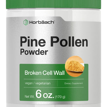 Horbäach Pine Pollen Powder 5000 mg | 6 oz | Cracked Cell Wall | Vegan, Non-GMO & Gluten Free