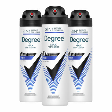Degree Men Antiperspirant Spray Black + White 3 Count Protects from Deodorant Stains Instantly Dry Spray Deodorant 3.8 oz