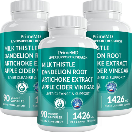 32-in-1 Liver Support with Milk Thistle Supplement – Liver Detox with Silymarin, Artichoke Extract & Beetroot Powder – Comprehensive Wellness Formula for Liver Cleanse – 1426mg (270 count) (Pack of 3)