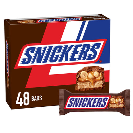SNICKERS Singles Milk Chocolate Candy Bars, 1.86 oz Bar, 48 ct Box